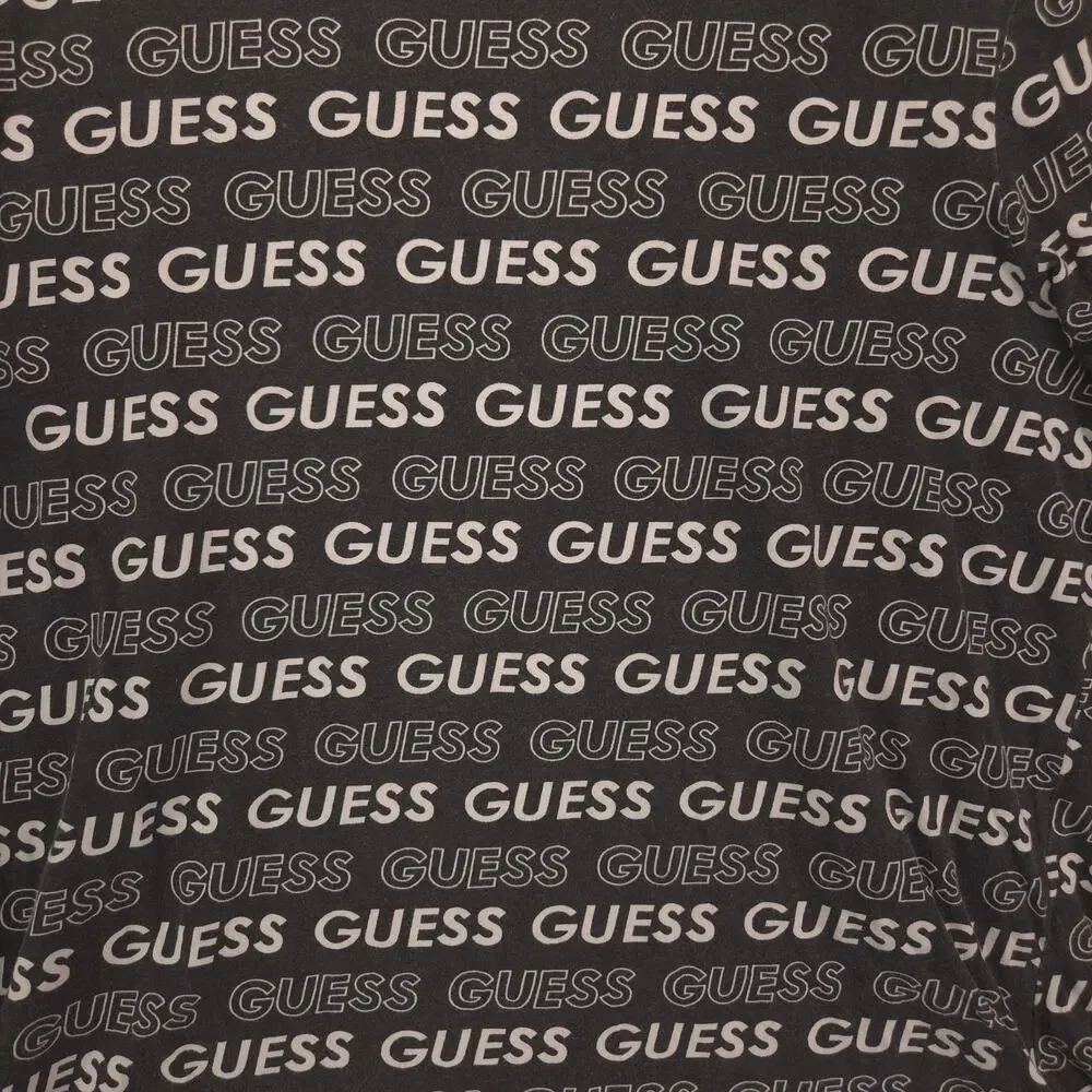 Guess Casual Graphic Short Sleeve Crew Neck T Shirt Mens Size Medium M Black - Picture 4 of 9